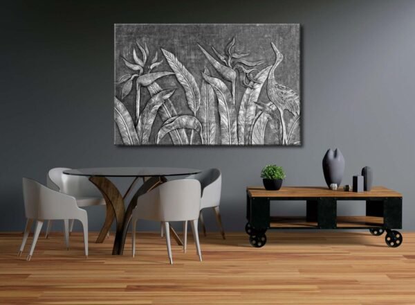 Gümüş Cennet Bahçesi Dekoratif Kanvas Tablo - VOOV2066