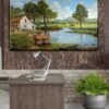 Yağlı Boya Görünümlü Dekoratif Köy Manzara Kanvas Tablo - VOOV2082