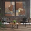 Abstract Art 2'li Set Dekoratif Kanvas Tablo - VOOV2095
