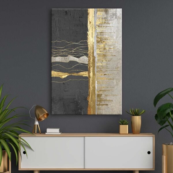 Soyut Gold Dekoratif Kanvas Tablo - VOOV2112