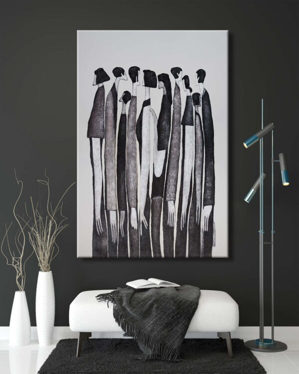 Soyut İnsanlar Dekoratif Kanvas Tablo - VOOV2159