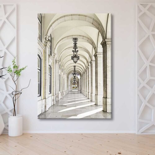 Retro Mimari Yapı Koridor Dekoratif Kanvas Tablo - VOOV2238