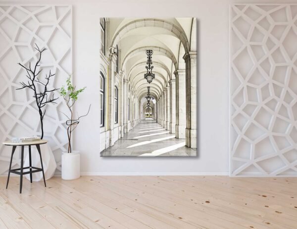 Retro Mimari Yapı Koridor Dekoratif Kanvas Tablo - VOOV2238