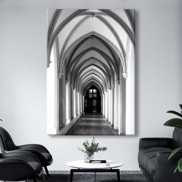 Retro Mimari Yapı Koridor Dekoratif Kanvas Tablo - VOOV2239