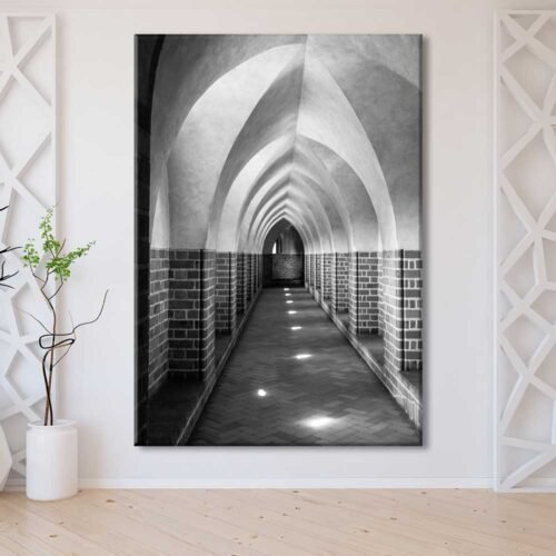 Retro Mimari Yapı Koridor Dekoratif Kanvas Tablo - VOOV2242