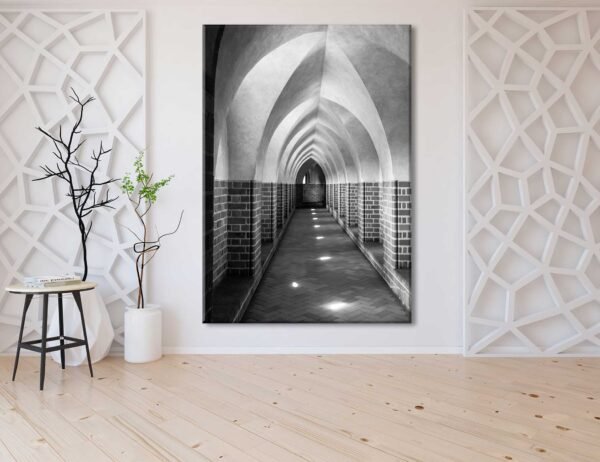 Retro Mimari Yapı Koridor Dekoratif Kanvas Tablo - VOOV2242