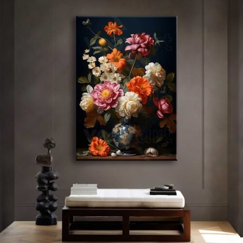 Dekoratif Vazoda Çiçekler Kanvas Tablo - VOOV2347