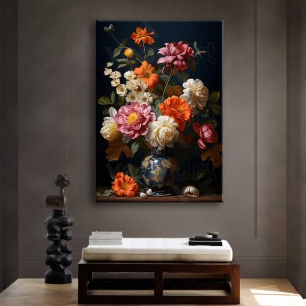 Dekoratif Vazoda Çiçekler Kanvas Tablo - VOOV2347