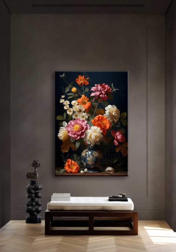 Dekoratif Vazoda Çiçekler Kanvas Tablo - VOOV2347