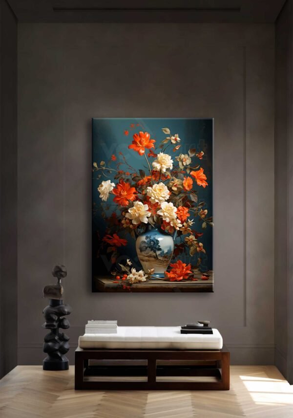 Dekoratif Vazoda Çiçekler Kanvas Tablo - VOOV2348