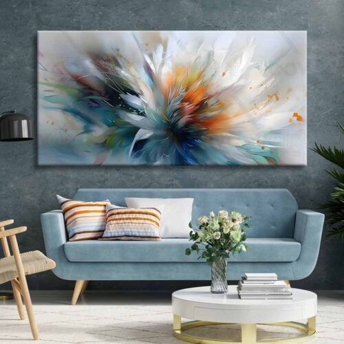 Muhteşem Soyut Çiçek Dekoratif Kanvas Tablo - VOOV2420