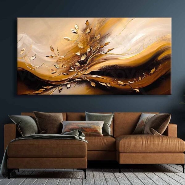 Dekoratif Yapraklar Kanvas Tablo - VOOV2435