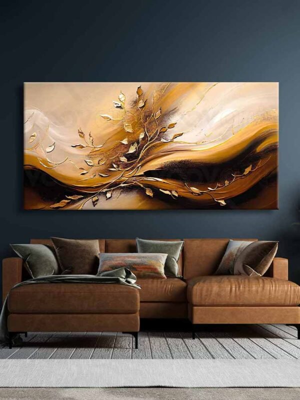 Dekoratif Yapraklar Kanvas Tablo - VOOV2435