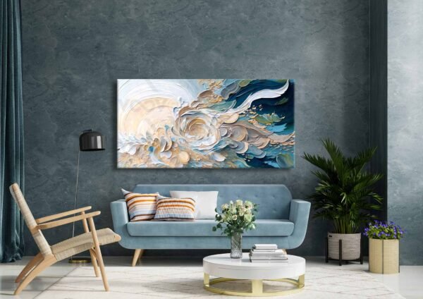 Muhteşem Dekoratif Soyut Çiçek Kanvas Tablo - VOOV2437