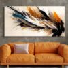 voov2439-3.jpg Soyut Dekoratif Kuş Tüyleri Kanvas Tablo - VOOV2439