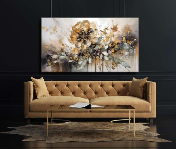 Abstract Flower Dekoratif Kanvas Tablo - VOOV2495