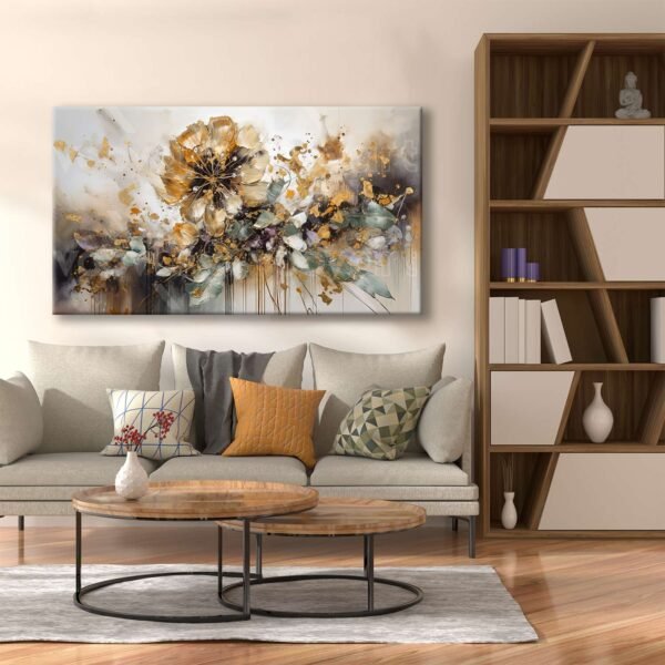 Abstract Flower Dekoratif Kanvas Tablo - VOOV2495