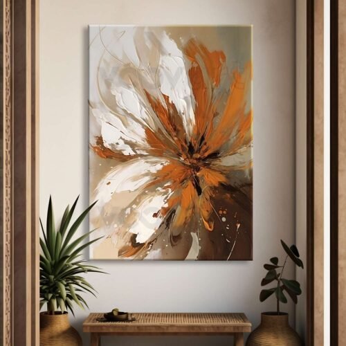 Abstract Flower Dekoratif Kanvas Tablo - VOOV2498