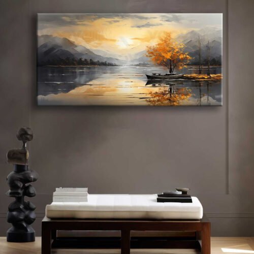 Nostalji Gün Batımı Dekoratif Kanvas Tablo - VOOV2567