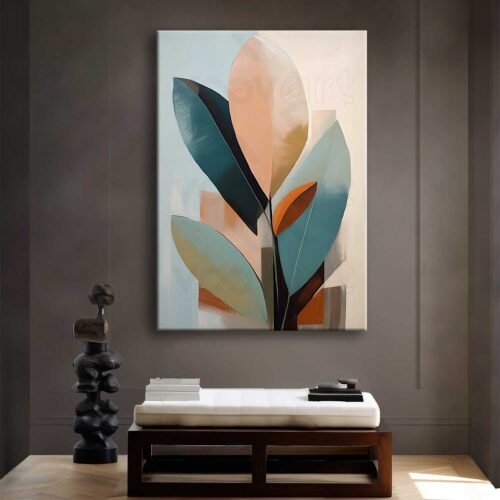 Dekoratif Yapraklar Kanvas Tablo - VOOV2574