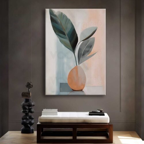 Dekoratif Yapraklar Kanvas Tablo - VOOV2576