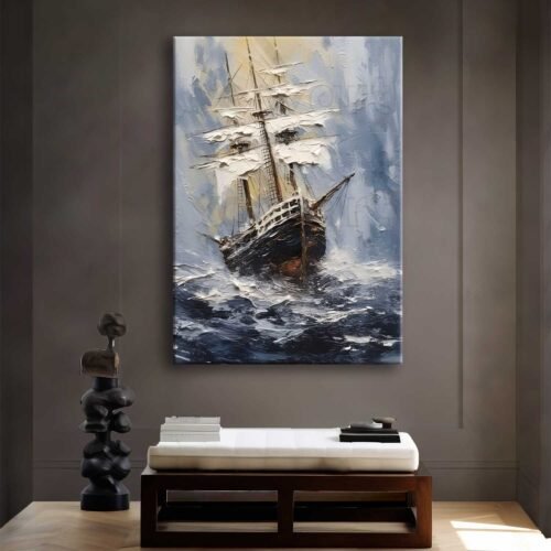 Yelkenli Gemi Dekoratif Kanvas Tablo - VOOV2627