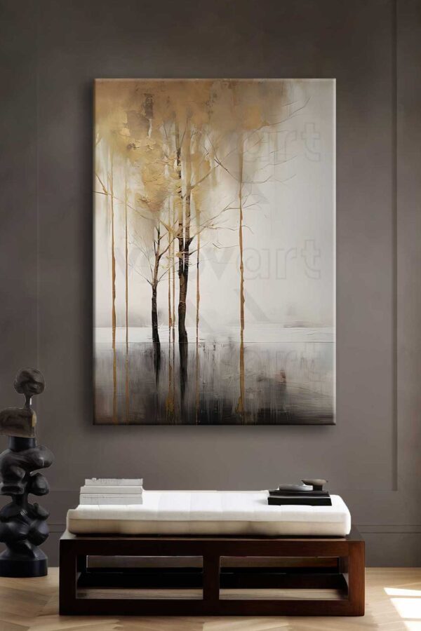 Soyut Ağaçlar Dekoratif Kanvas Tablo - VOOV2636