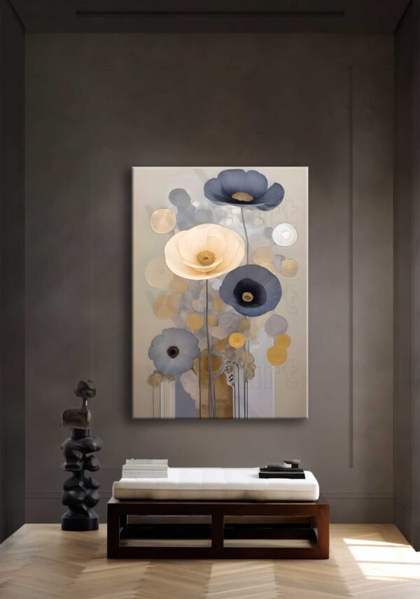 Soyut Çiçekler Dekoratif Kanvas Tablo - VOOV2638