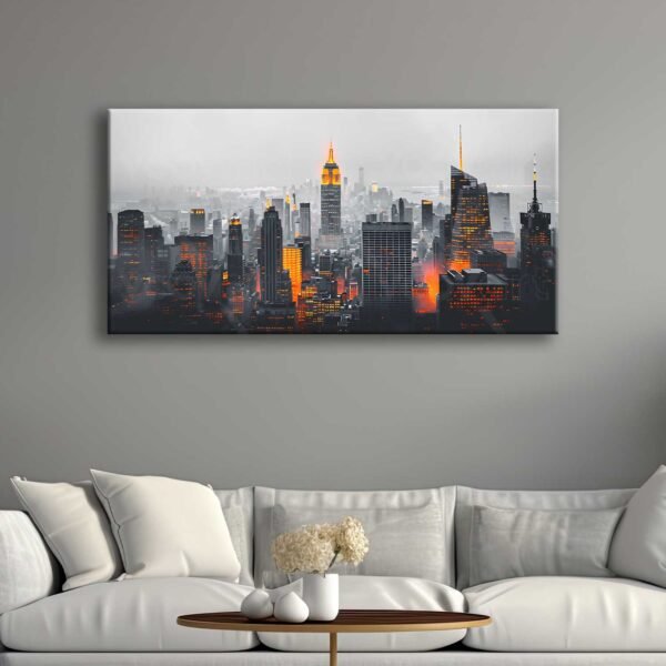 New York Şehir Manzarası Dekoratif Kanvas Tablo -VOOV2660