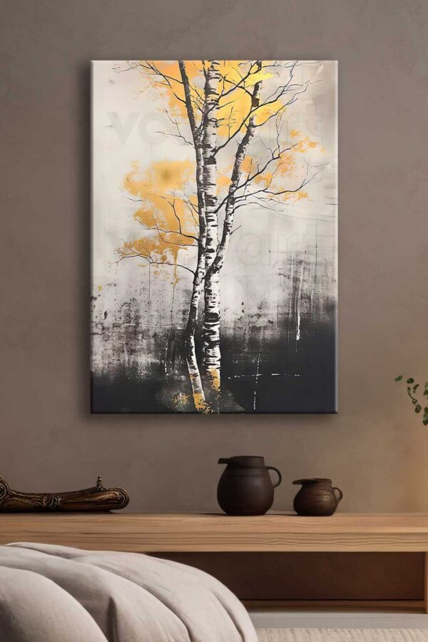 Soyut Ağaç Manzara Dekoratif Kanvas Tablo - VOOV2665