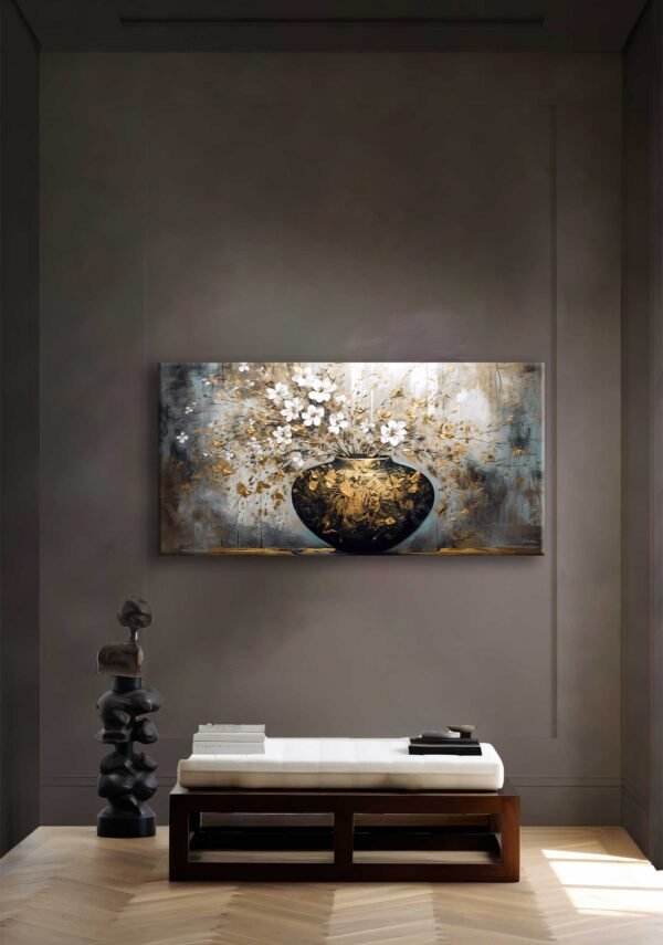 Vazo ve Papatyalar Dekoratif Kanvas Tablo - VOOV2682