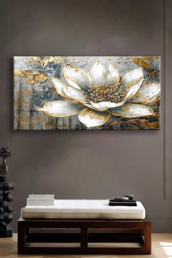 Soyut Zambak Çiçeği Dekoratif Kanvas Tablo - VOOV2683