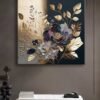 Mor Çiçekler Dekoratif Kanvas Tablo - VOOV2717