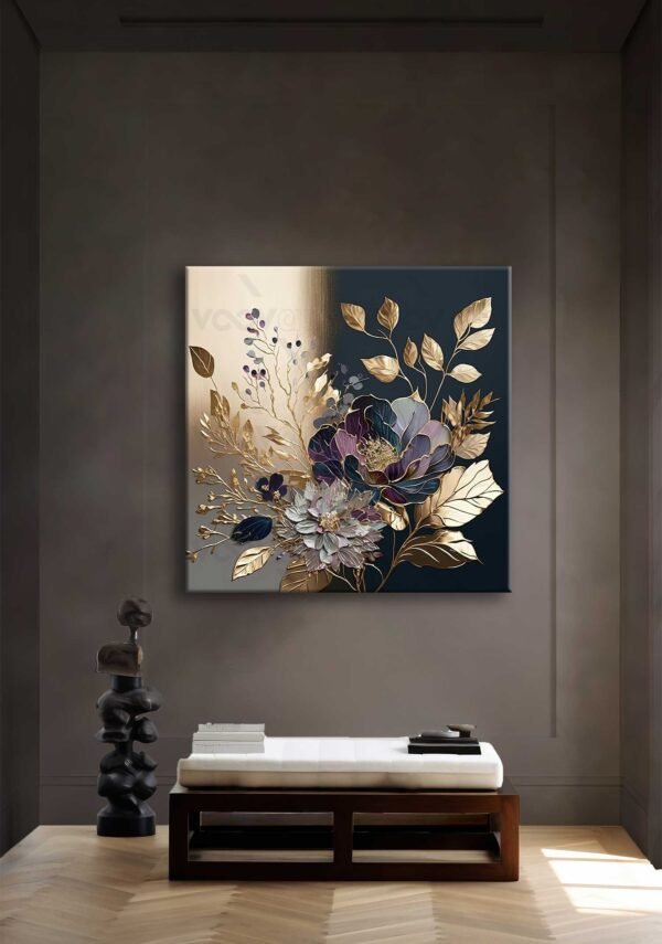 Mor Çiçekler Dekoratif Kanvas Tablo - VOOV2717