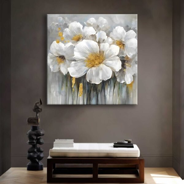 Dekoratif Soyut Çiçek Kanvas Tablo - VOOV2720