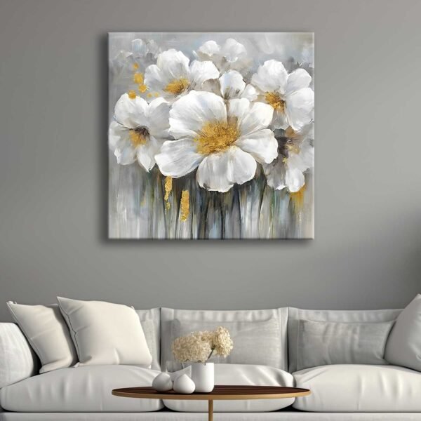 Dekoratif Soyut Çiçek Kanvas Tablo - VOOV2720