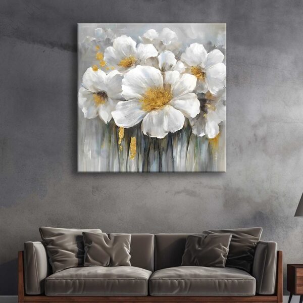 Dekoratif Soyut Çiçek Kanvas Tablo - VOOV2720