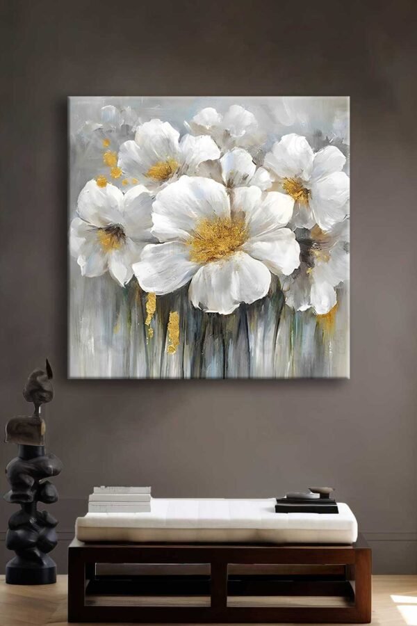 Dekoratif Soyut Çiçek Kanvas Tablo - VOOV2720