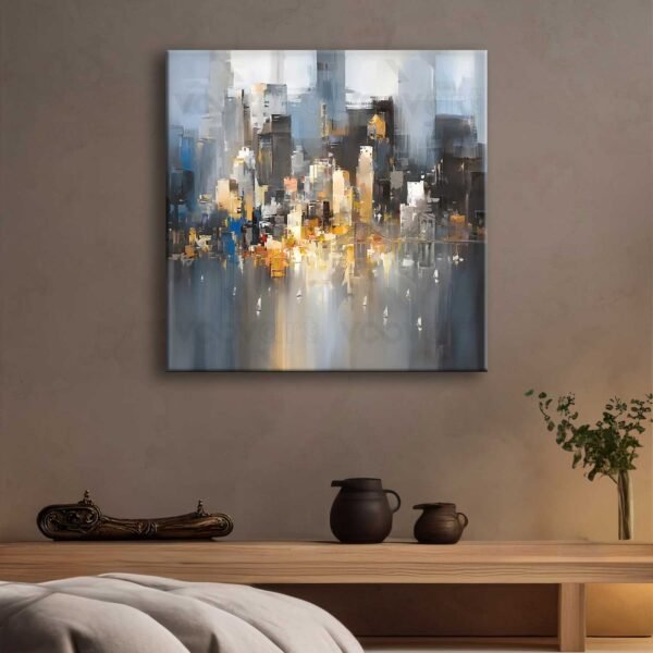 Soyut Şehir Manzarası Dekoratif Kanvas Tablo - VOOV2721