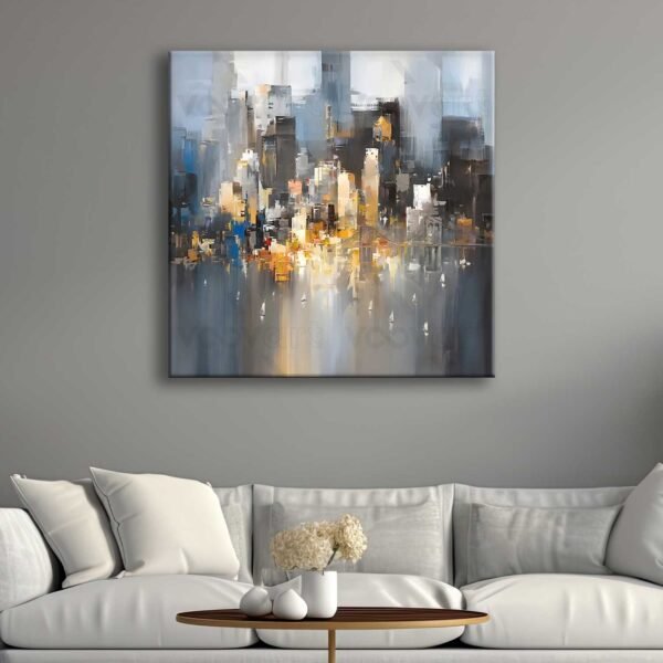 Soyut Şehir Manzarası Dekoratif Kanvas Tablo - VOOV2721