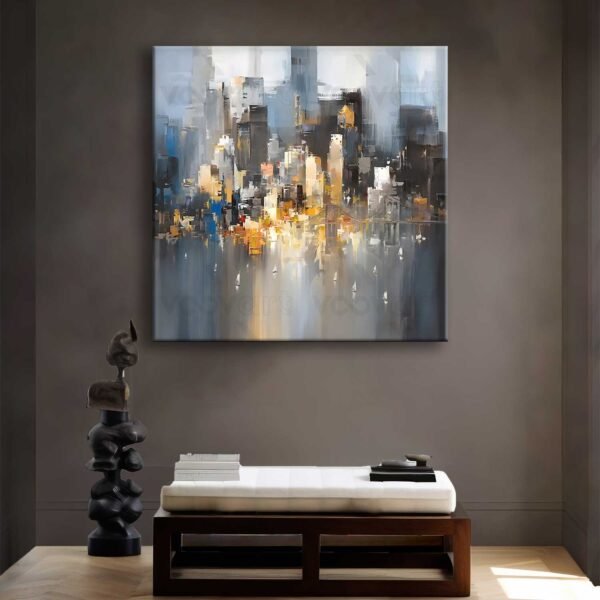 Soyut Şehir Manzarası Dekoratif Kanvas Tablo - VOOV2721