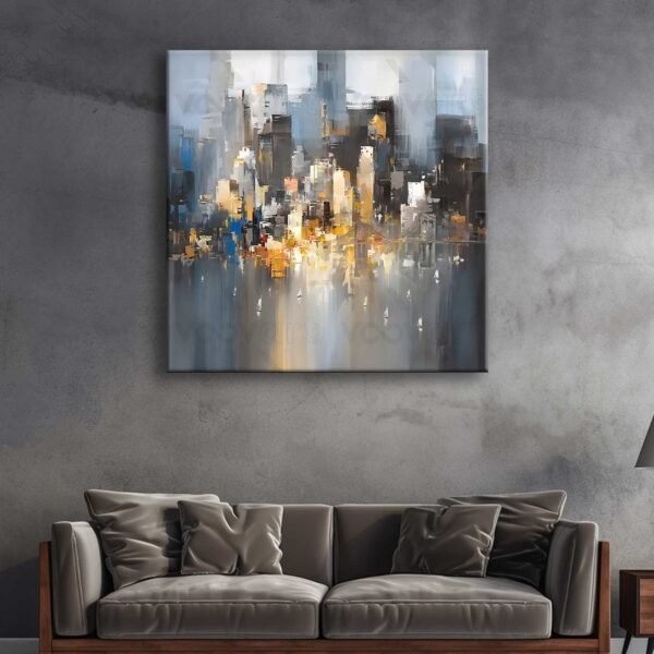 Soyut Şehir Manzarası Dekoratif Kanvas Tablo - VOOV2721