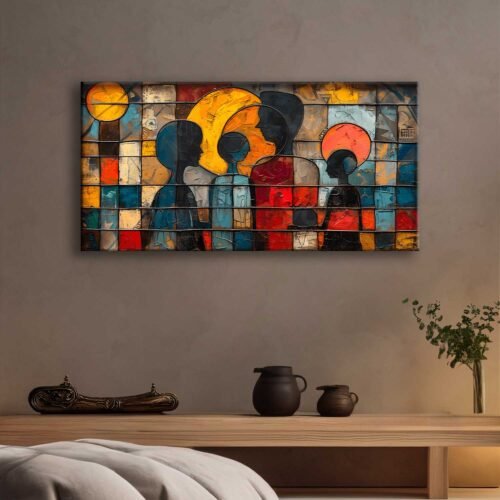 My Abstract Family Dekoratif Kanvas Tablo -VOOV2731