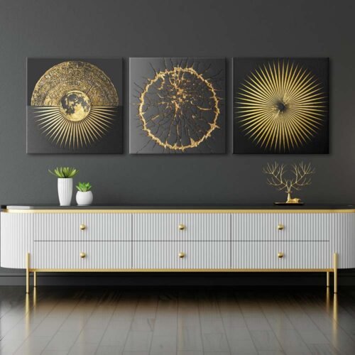 Kanvas Duvar Tablosu 3'lü Canvas Tablo Seti - VOOV4080