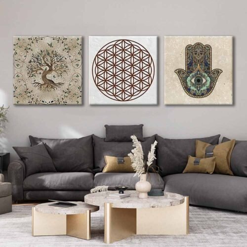 Kanvas Duvar Tablosu 3'lü Canvas Tablo Seti - VOOV4169