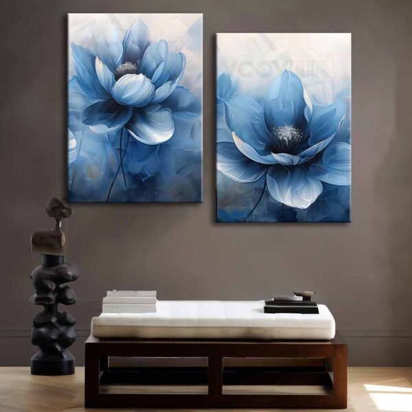 Dekoratif Çiçekler 2'li Set Kanvas Tablo - VOOV4302