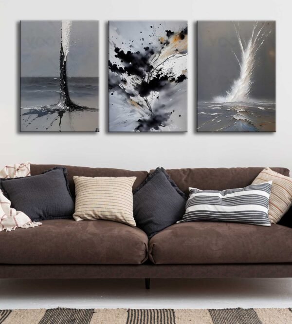 Kanvas Soyut Tablo 3'lü Canvas Tablo Seti - VOOV4306