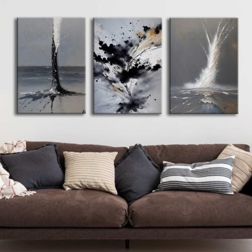 Kanvas Soyut Tablo 3'lü Canvas Tablo Seti - VOOV4306