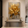 Golden Flower Dekoratif Kanvas Tablo - VOOV2745