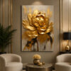 Golden Flower Dekoratif Kanvas Tablo - VOOV2745